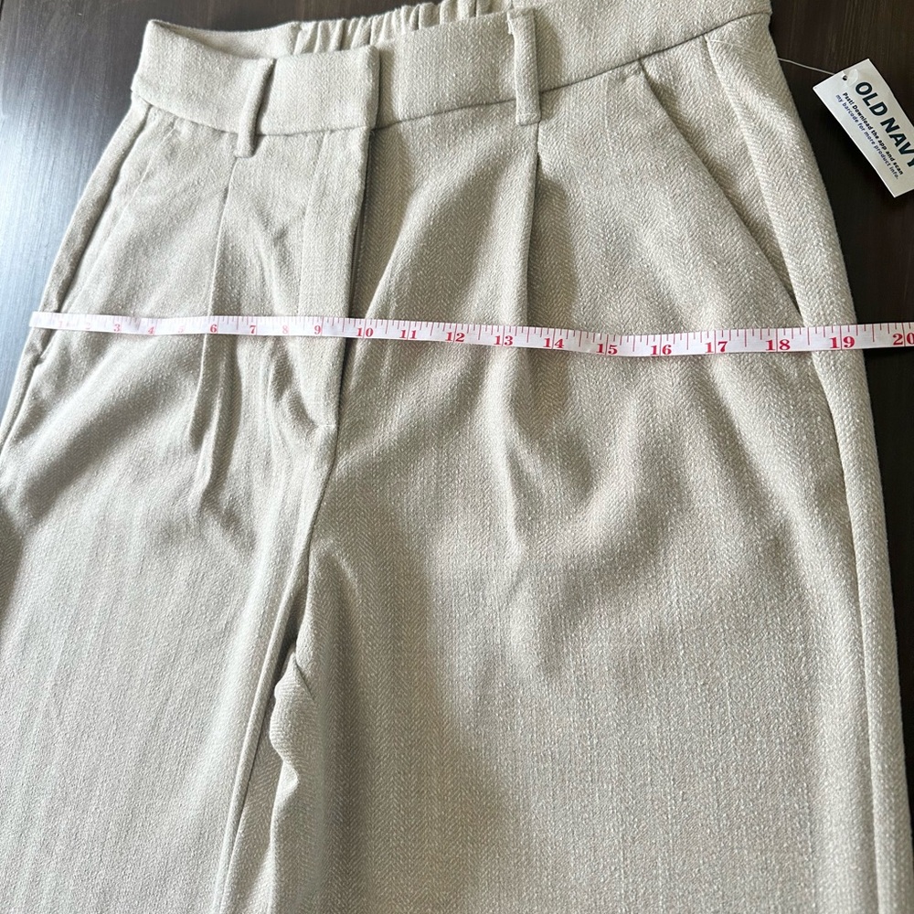 Old Navy Beige Wide Leg Trousers | M | Cozy | Fall Winter | Normcore Preppy Chic - Picture 8 of 13